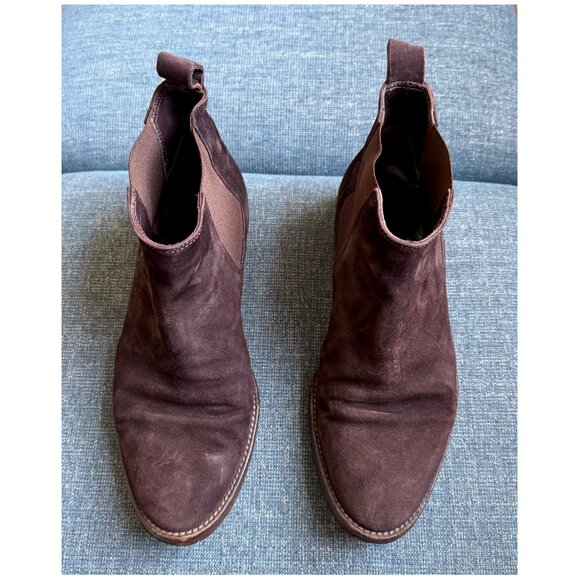 Jenni Kayne Suede Chelsea Ankle Boots | Size 37 7 | Dark Brown - Picture 2 of 11